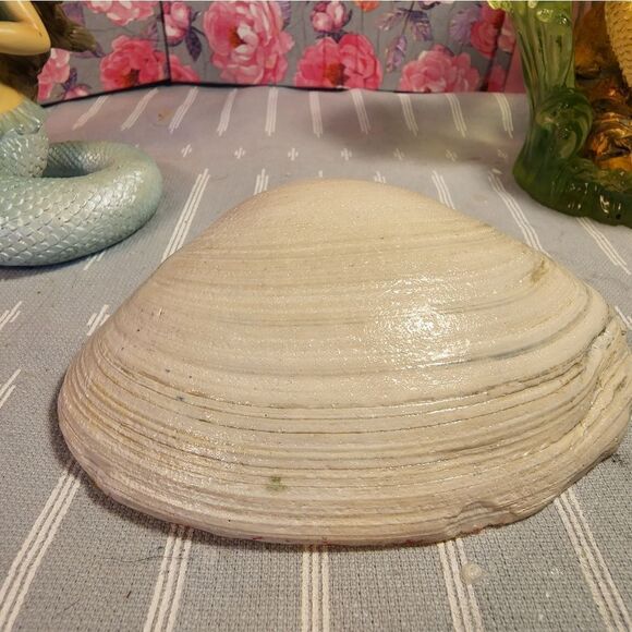 DECOUPAGE CLAM SHELL DECOUPAGE CHRISTMAS SANTA CLAUS TRINKET DISH - Picture 10 of 10